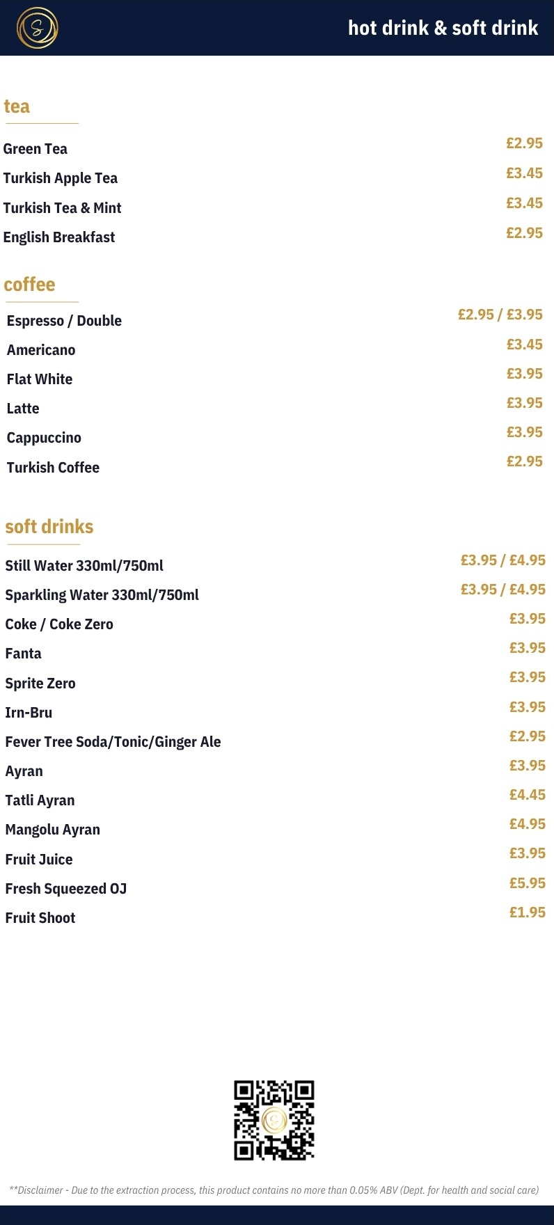 Shish Edinburgh hot drinks and soft drinks