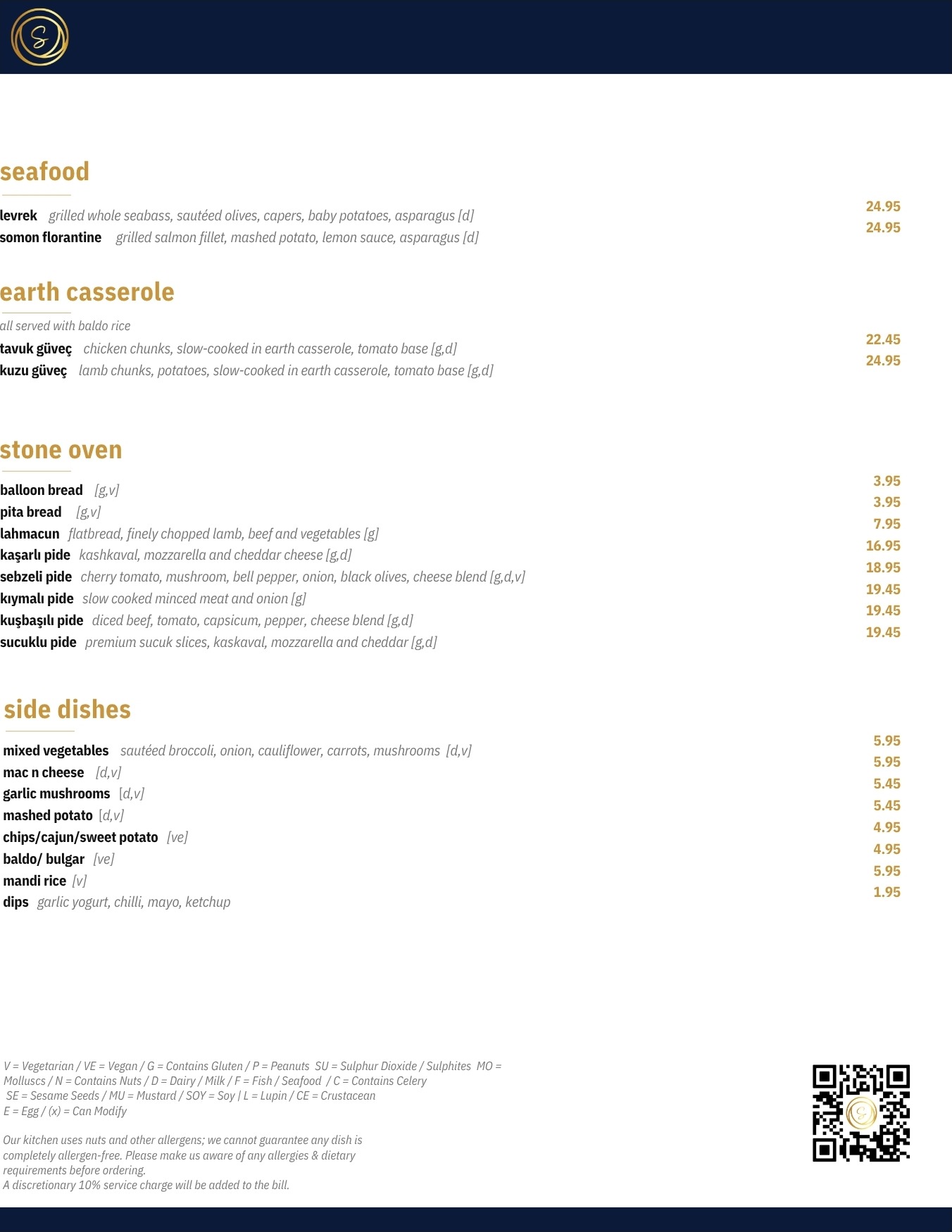 Shish Edinburgh seafood, stone oven and sides