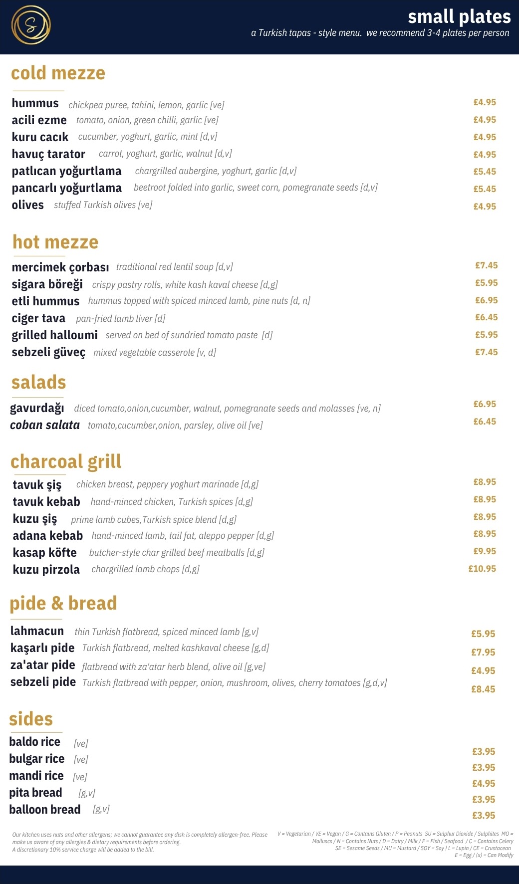 Shish Edinburgh small plates menu